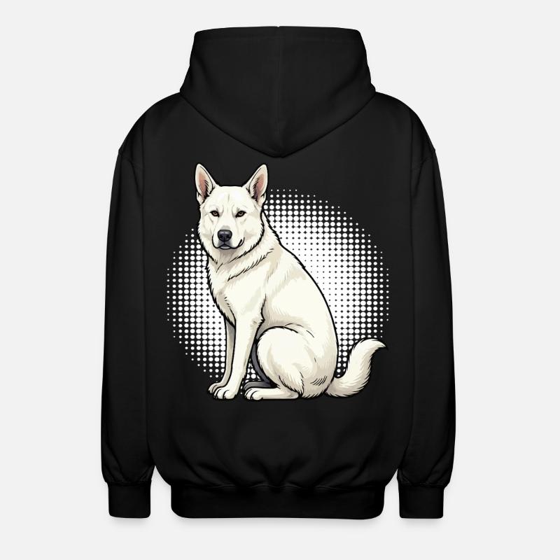 Weißer Schäferhund Schäferhund Schäferhunde - Unisex Kapuzenjacke - Schwarz