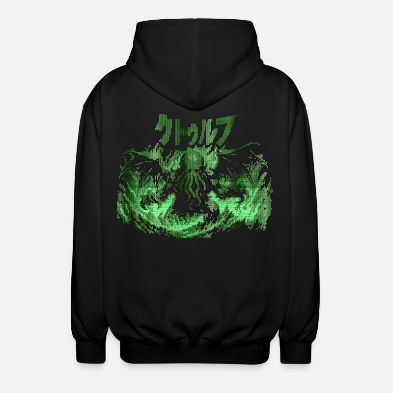 Cthulhu Pixel CRT Néon Vert - Veste à capuche unisexe - noir