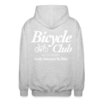Bicycle Club - Unisex Kapuzenjacke - Hellgrau meliert - Hinten - AI Model Male 185 light (185cm)