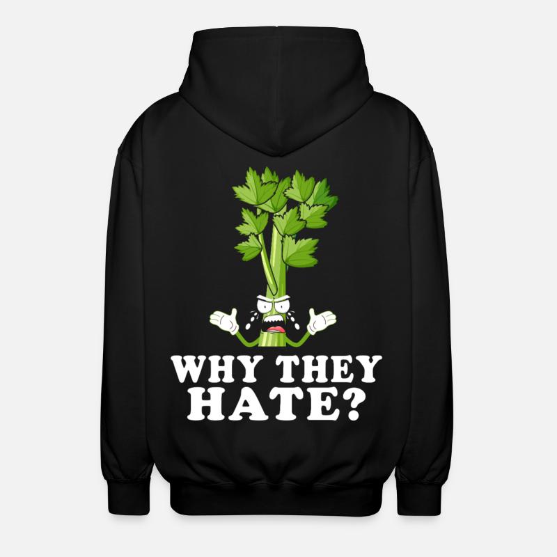 Celery Rage Why They Hate? - Unisex Hooded Jacket - black