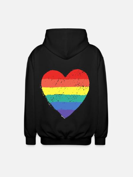 Herz Pride Regenbogen - Unisex Kapuzenjacke - Schwarz