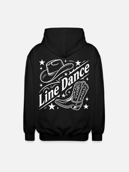 Line Dance Cowboy Flair - Unisex Hooded Jacket - black
