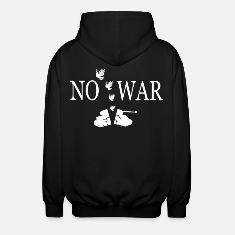 No war - Unisex Hooded Jacket - black
