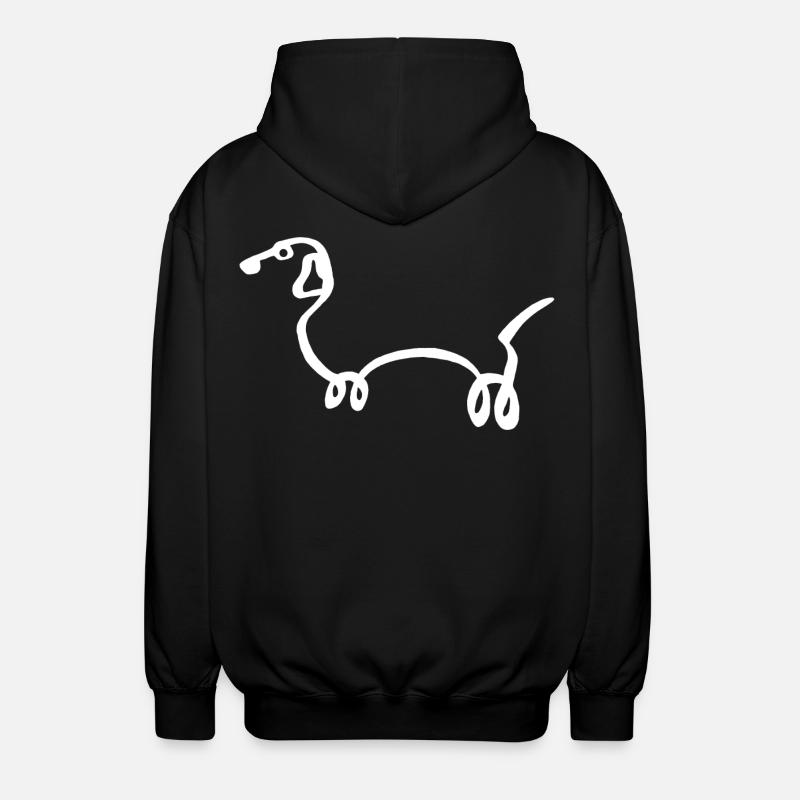Esquisse du chien blanc - Veste à capuche unisexe - noir