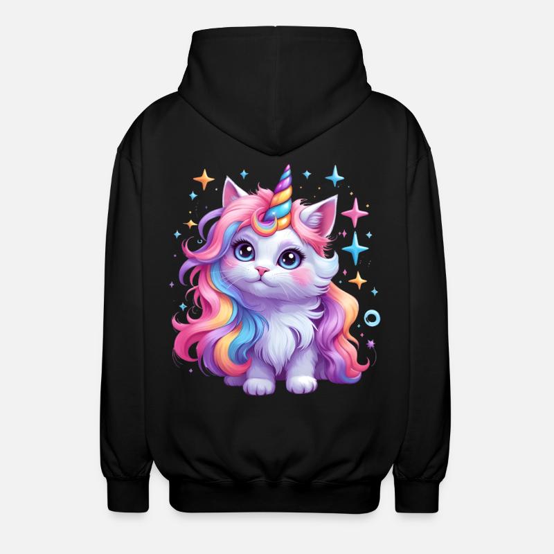 Chat licorne - Veste à capuche unisexe - noir