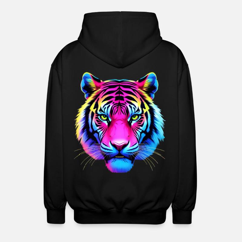 Neon Tiger - Unisex Kapuzenjacke - Schwarz