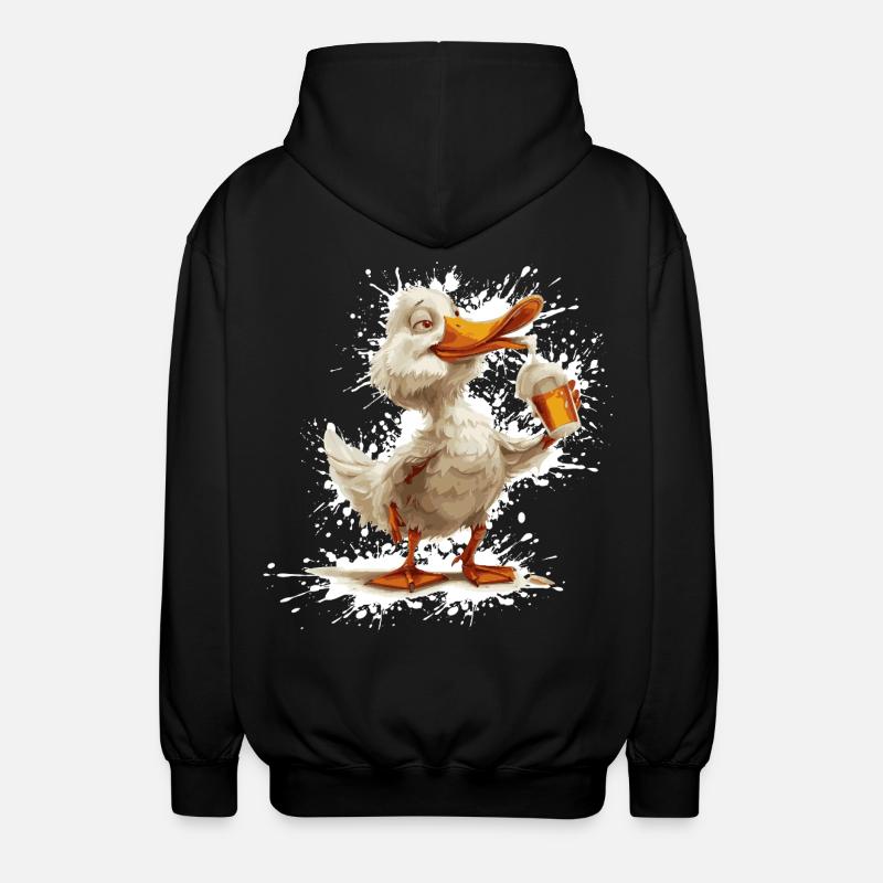Duck Beer Funny - Unisex Hooded Jacket - black