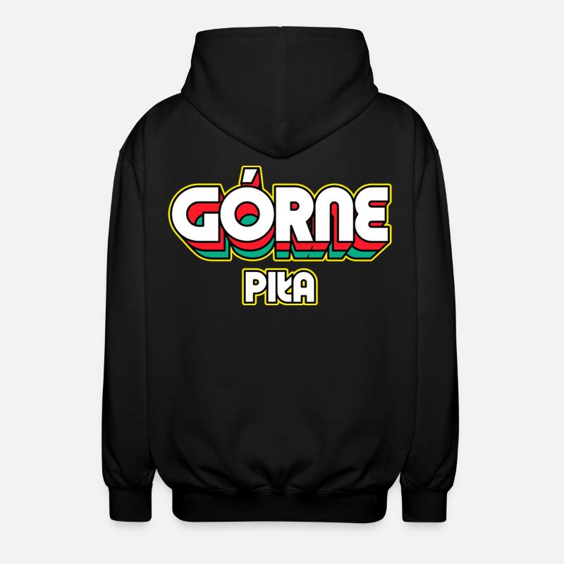 Górne Piła. Retro District Name - Unisex Hooded Jacket - black