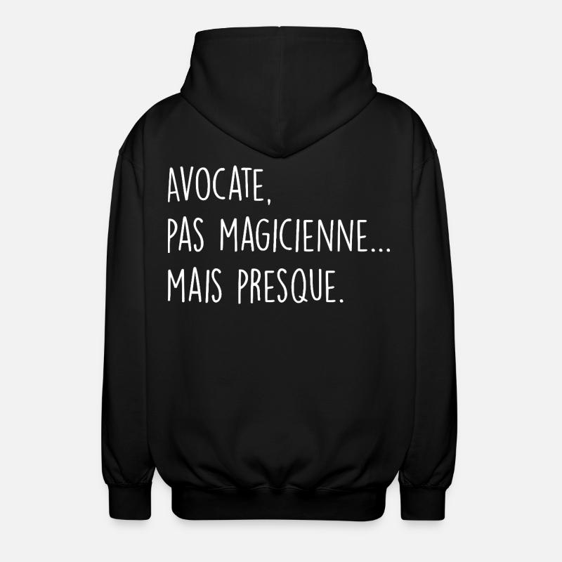 Avocate, pas magicienne… mais presque - Veste à capuche unisexe - noir