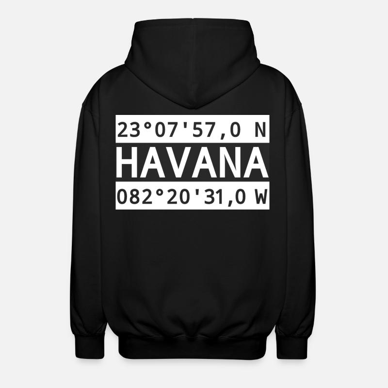 Coordonnées de La Havane - Veste à capuche unisexe - noir