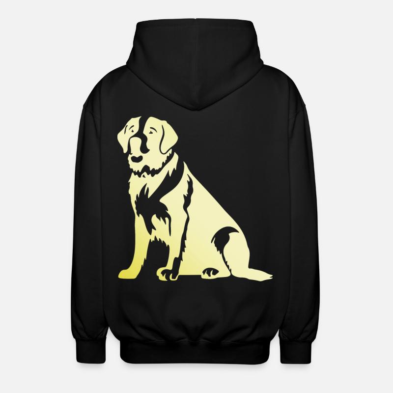 Saint Bernard Hund Silhouette - Unisex Kapuzenjacke - Schwarz