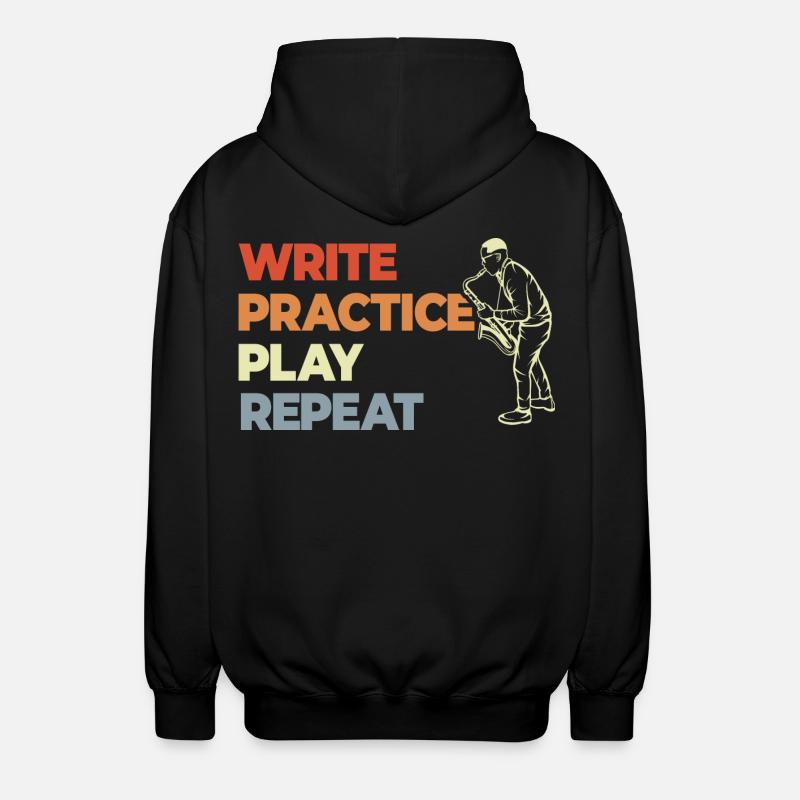 Write Practice Play Repeat - Unisex Kapuzenjacke - Schwarz