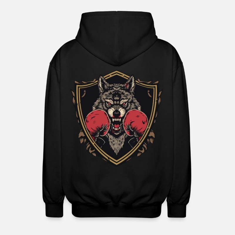 Logo du boxer loup MMA - Veste à capuche unisexe - noir