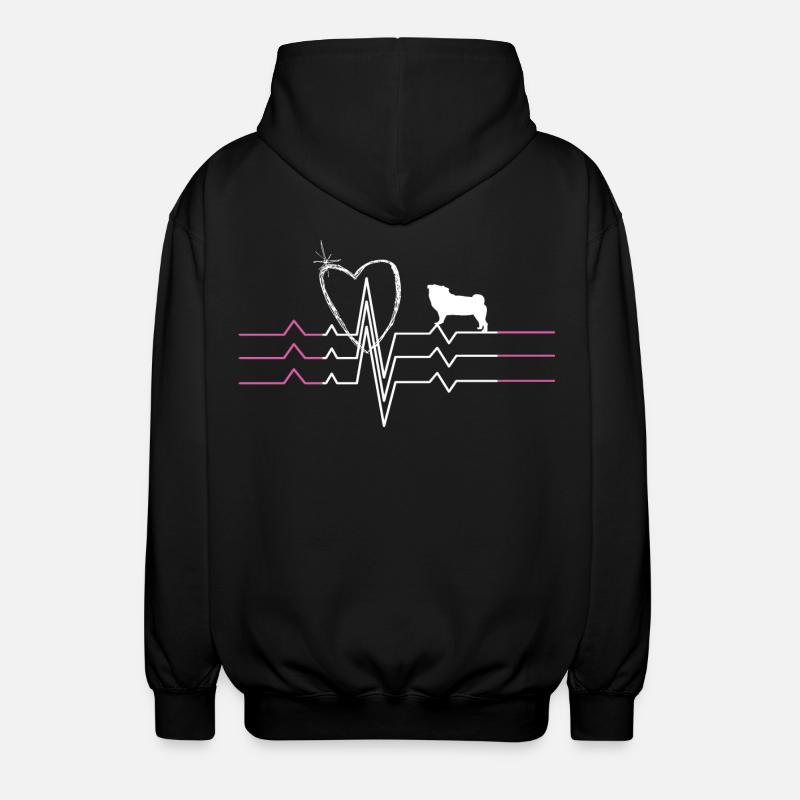 Mops Liebe - Unisex Kapuzenjacke - Schwarz