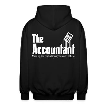 Accountant Funny CPA Gift Accountant Humor Spoof - Unisex Kapuzenjacke - Schwarz - Hinten - AI Model Male 185 light (185cm)