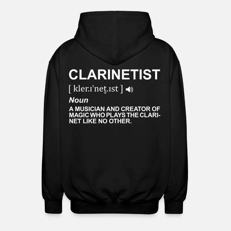 Définition du joueur de clarinette - Veste à capuche unisexe - noir