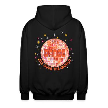 Dansez dans le monde entier - Veste à capuche unisexe - noir - Dos - AI Model Male 185 light (185cm)