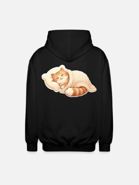 Le chat dort - Veste à capuche unisexe - noir