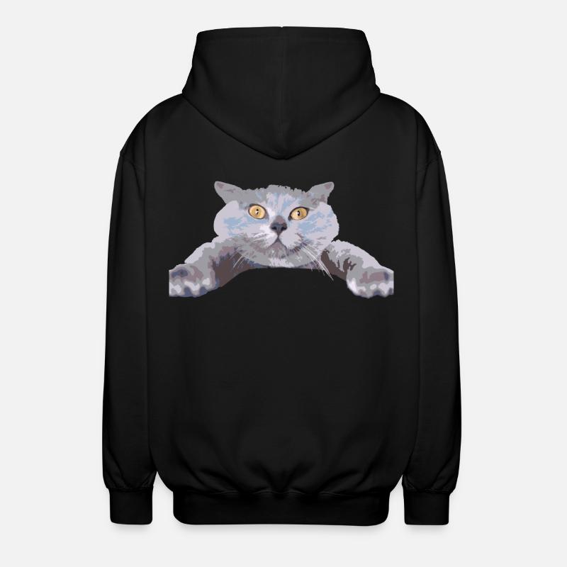 Katze - - Unisex Kapuzenjacke - Schwarz