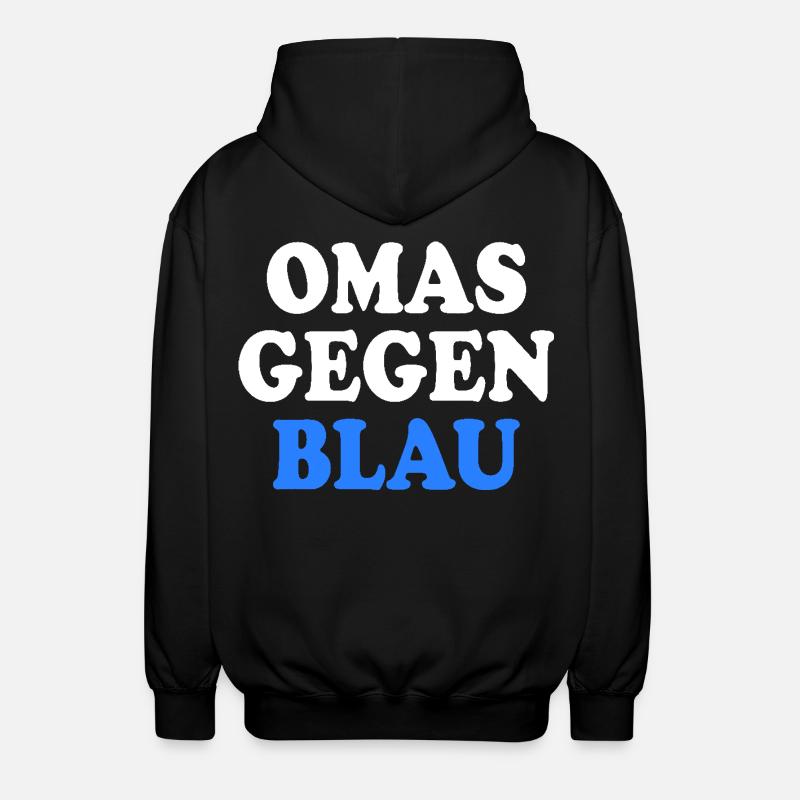 Omas gegen blau - Unisex Kapuzenjacke - Schwarz