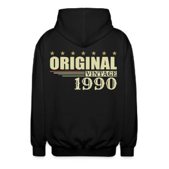1990 Anniversaire 1990 - Veste à capuche unisexe - noir - Dos - AI Model Male 185 light (185cm)