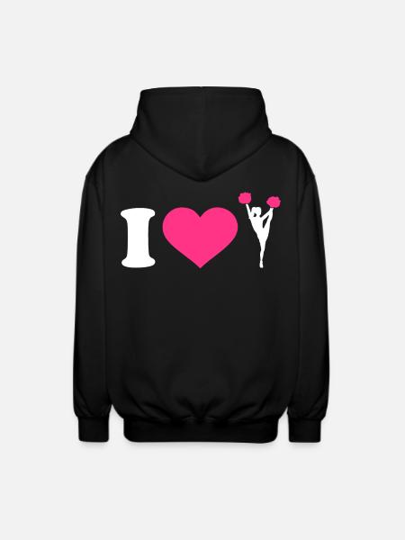 I Love Cheerleading - Unisex Hooded Jacket - black