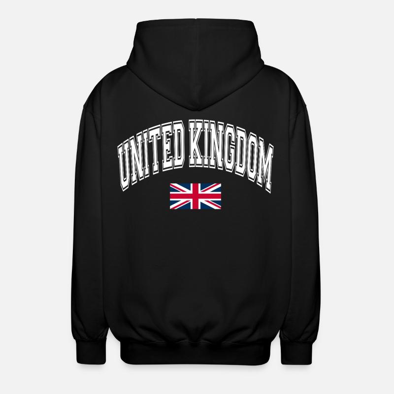 Drapeau du Royaume-Uni - Veste à capuche unisexe - noir