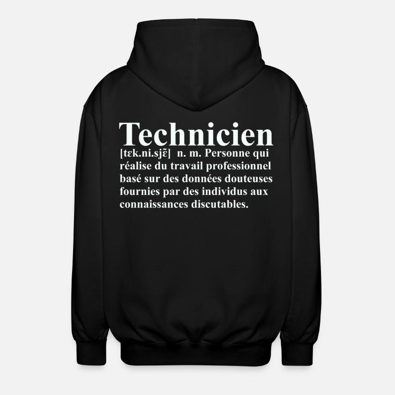 Technicien Définition - Veste à capuche unisexe - noir