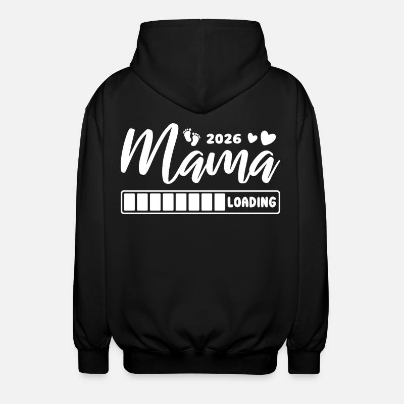 Mama 2026 loading - Schwangerschaft - Geschenk - Unisex Kapuzenjacke - Schwarz
