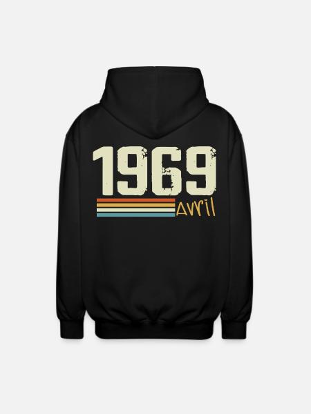 Né en avril 1969 - Veste à capuche unisexe - noir