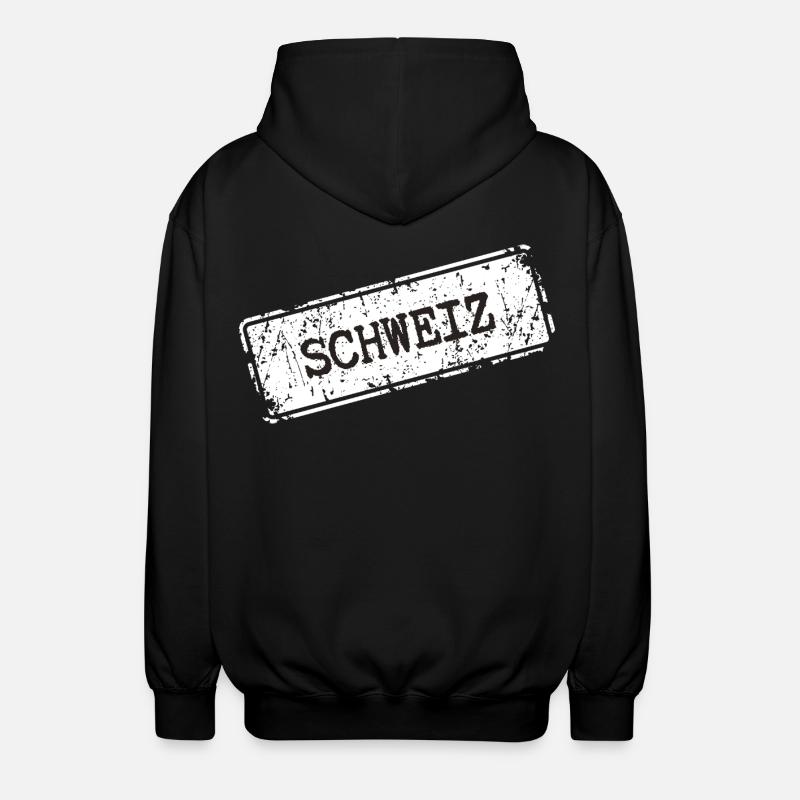 Conception de timbres en Suisse - Veste à capuche unisexe - noir
