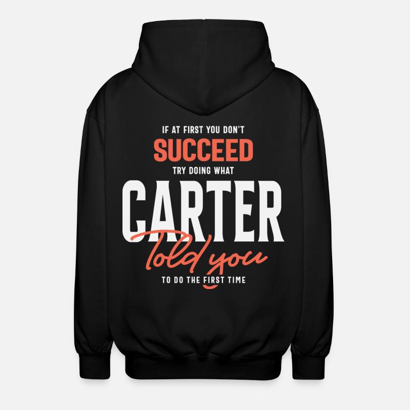 Carter Name Personalized Carter - Unisex Hooded Jacket - black