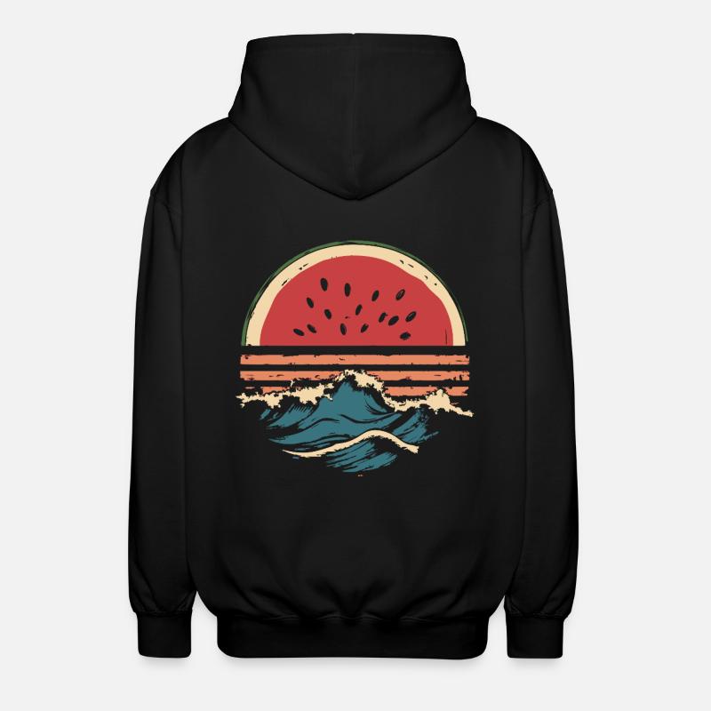 Pastèque Mer Plage Été - Veste à capuche unisexe - noir