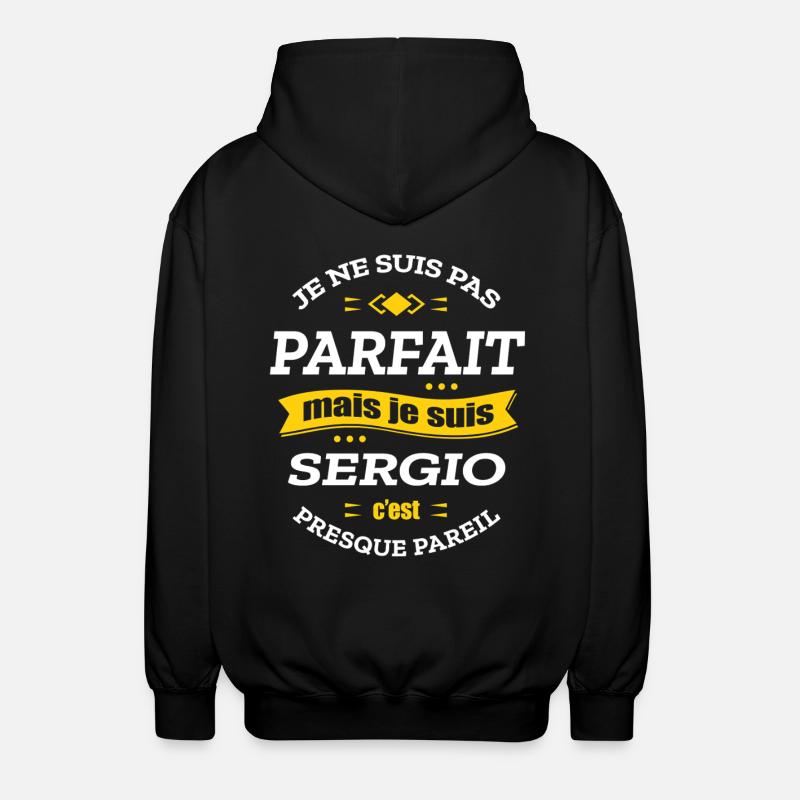 SERGIO PARFAIT - PRENOM SERGIO - Veste à capuche unisexe - noir