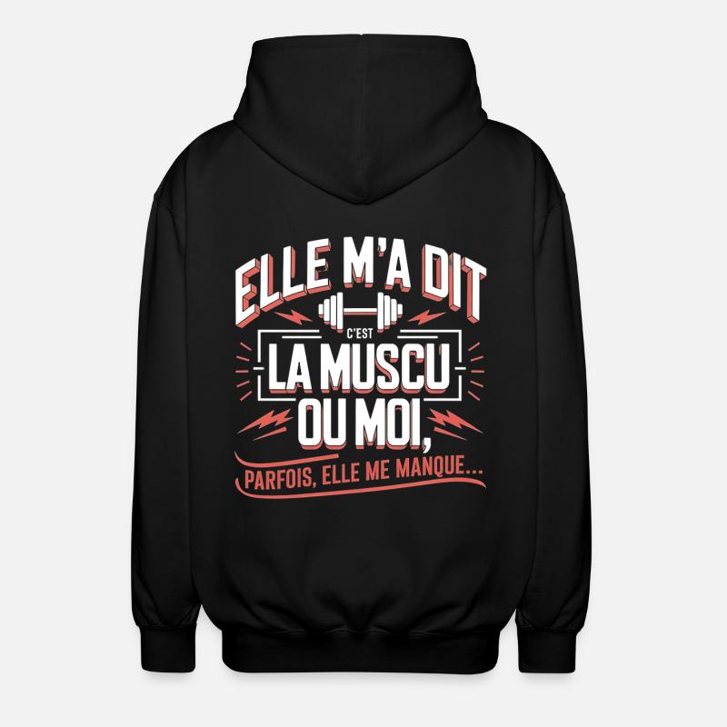 Bodybuilding oder ich - Unisex Kapuzenjacke - Schwarz