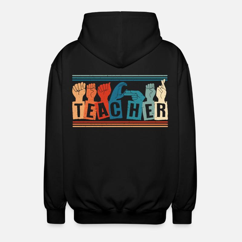 ASL Dolmetscher Gebärdensprache - Unisex Kapuzenjacke - Schwarz