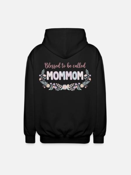 Mama, Oma-Blumen, süßes Oma-Geschenk - Unisex Kapuzenjacke - Schwarz