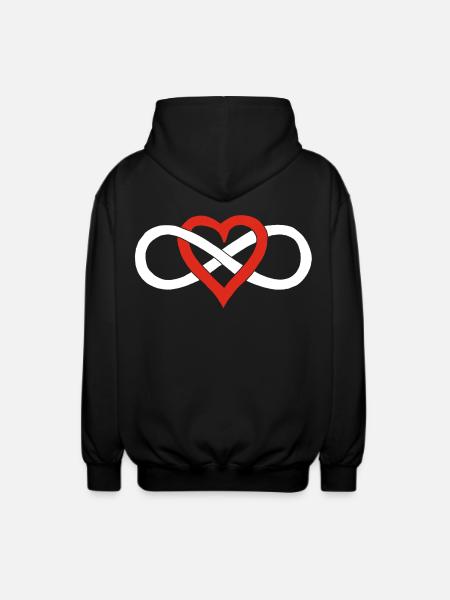 Amour infini (blanc) - Veste à capuche unisexe - noir
