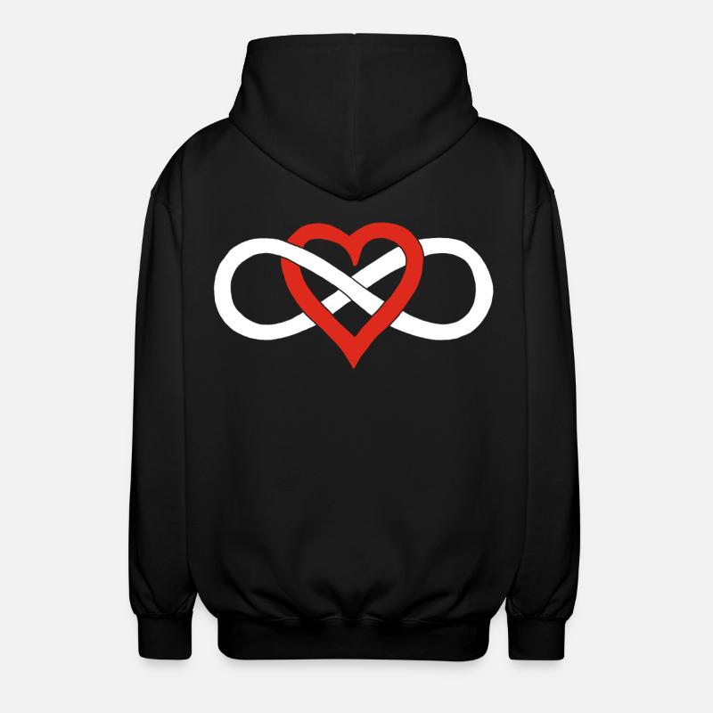 Infinite Love (White) - Unisex Hooded Jacket - black