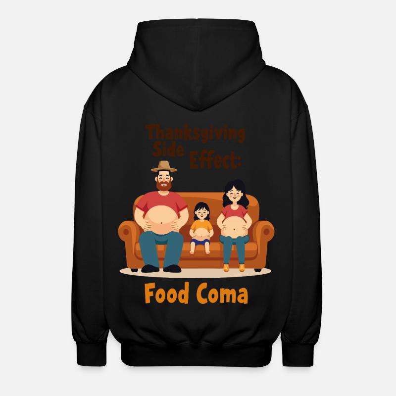 Coma alimentaire de Thanksgiving - Veste à capuche unisexe - noir