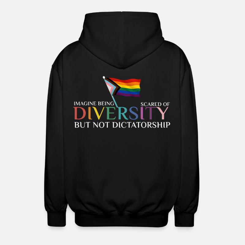 Bunte Regenbogenfahne Diversität - Unisex Kapuzenjacke - Schwarz