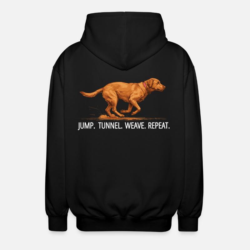Agility Labrador Jump Tunnel Repeat - Unisex Kapuzenjacke - Schwarz