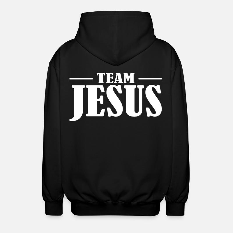 Team Jesus Lettering Design - Unisex Hooded Jacket - black
