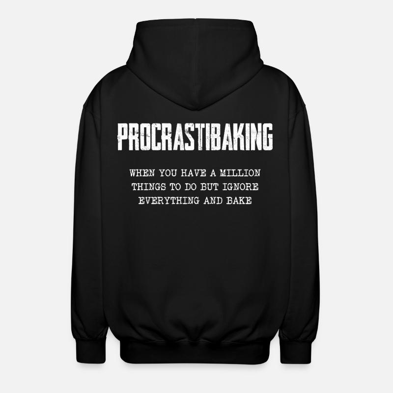 Motif de cuisson procrastiner - Veste à capuche unisexe - noir