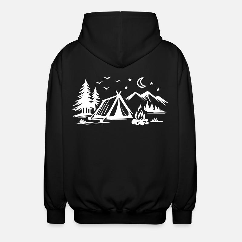 Camping Tent - Unisex Hooded Jacket - black