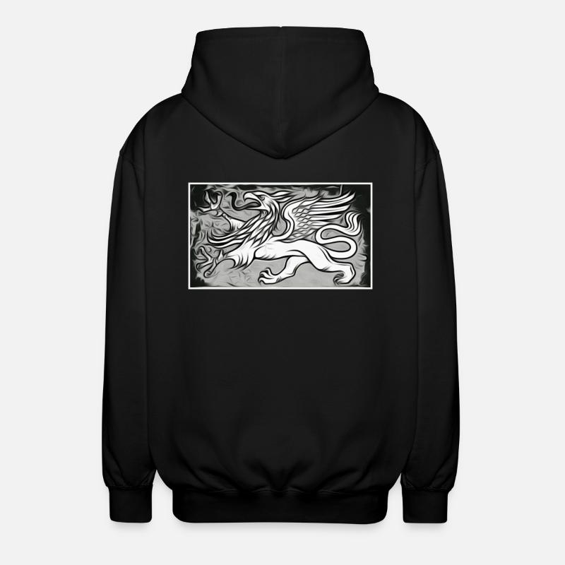 Ein Greif in grau - Unisex Kapuzenjacke - Schwarz