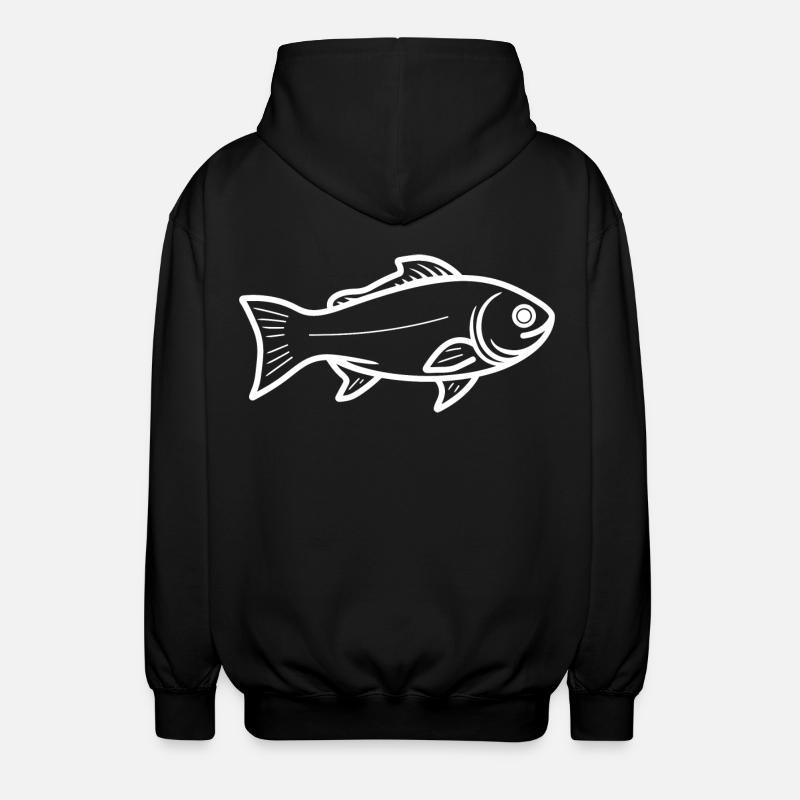 Dessin de poisson - Veste à capuche unisexe - noir