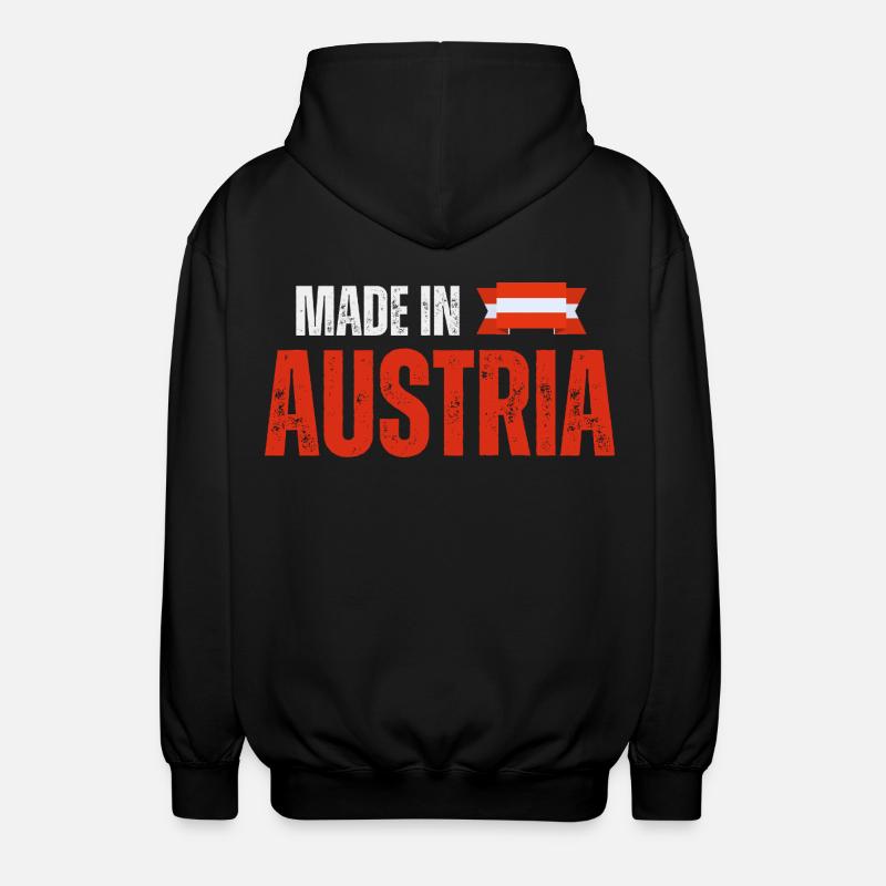 Made in Austria, Austrian pride - Unisex Hooded Jacket - black