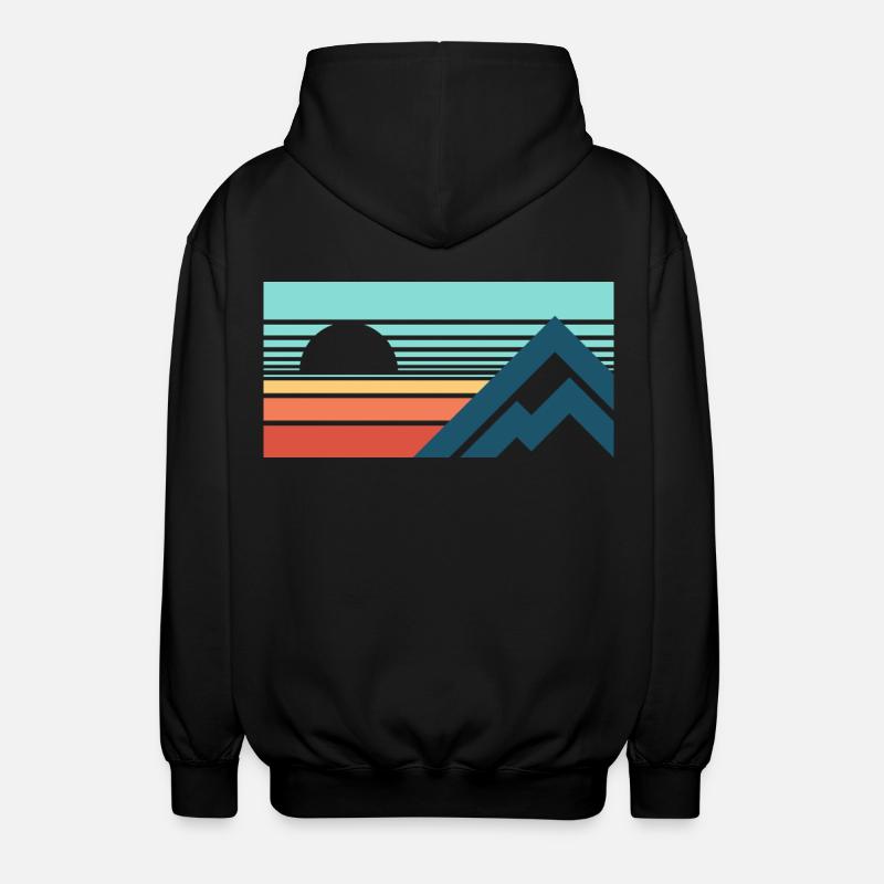 Mountains Sun Abstract - Unisex Kapuzenjacke - Schwarz