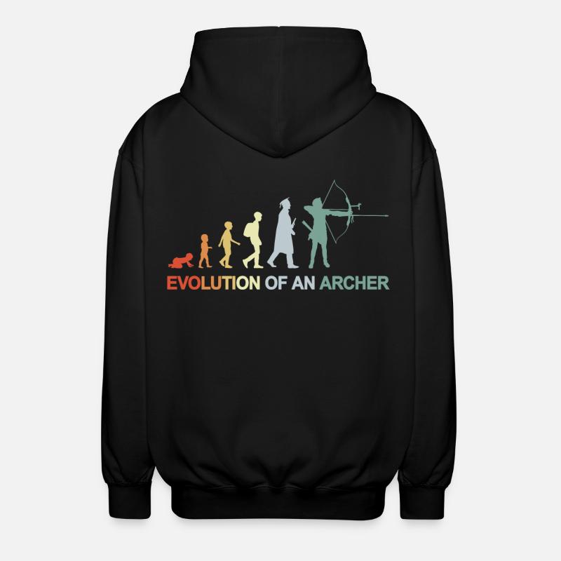Bogenschützen Evolution - Unisex Kapuzenjacke - Schwarz
